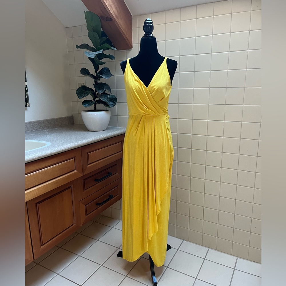 White House Black Market Bright Yellow Maxi Dress